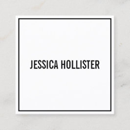 Naam jouw naam of bedrijf | Moderne Zwarte grens Vierkante Visitekaartje
