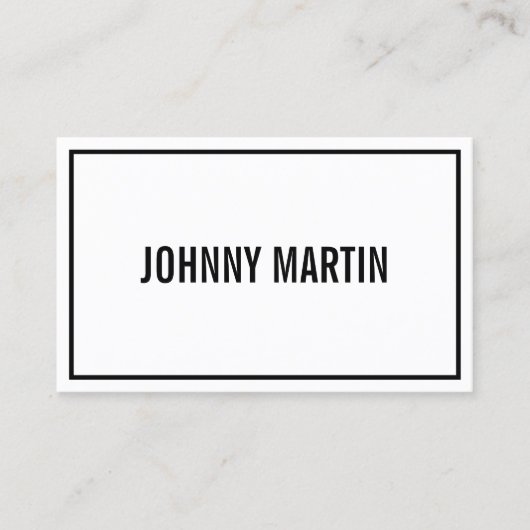 Naam jouw naam of bedrijf | Moderne Zwarte grens Visitekaartje (Voorkant)
