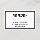 Naam jouw naam of bedrijf | Moderne Zwarte grens Visitekaartje (Achterkant)