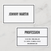 Naam jouw naam of bedrijf | Moderne Zwarte grens Visitekaartje (Voorkant / Achterkant)