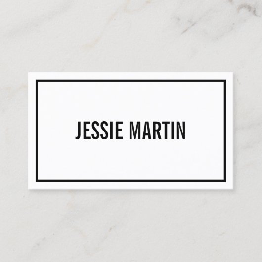 Naam jouw naam of bedrijf | Moderne Zwarte grens Visitekaartje (Voorkant)