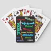 Naam JOUW TEKST Cadeauspeelkaarten herhalen Pokerkaarten (Achterkant)