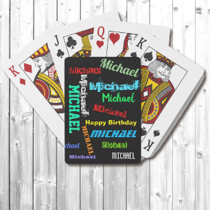 Naam JOUW TEKST Cadeauspeelkaarten herhalen Pokerkaarten