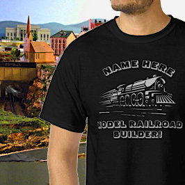Naam Jouw tekst Model Railroad Builder-trein toevo T-shirt