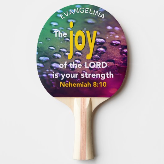 Naam Joy of the Lord Ping Pong Paddle Tafeltennisbatje (Voorkant)
