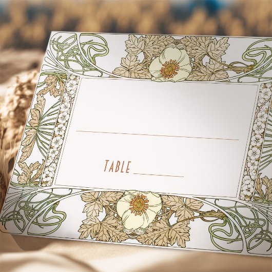 Naam Kaarten Bindtafel  Art Nieuw Notitiekaartje