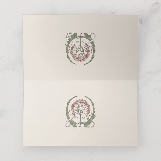 Naam Kaarten Trouwtafel  Plaatskaartje (Binnenkant ongevouwen)