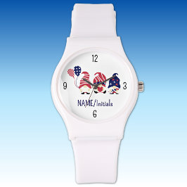 Naam & kabouters, 4 juli, White Silicone Sport Horloge