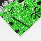 naam kalk groene glitter schilderpaletpenselen fleece deken (Hoek)