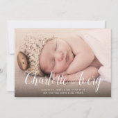 Naam kalligrafie Foto geboortedatum aankondiging (Voorkant)