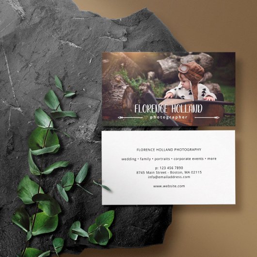 Naam kalligrafie Fotograaf Foto Visitekaartje