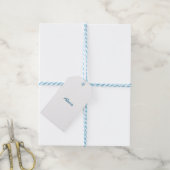 Naam kalligrafie script gewoon eenvoudig wit blauw cadeaulabel (Met Touw)
