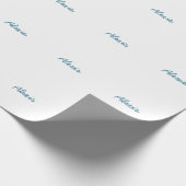 Naam kalligrafie script gewoon eenvoudig wit blauw cadeaupapier (Hoek)