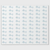 Naam kalligrafie script gewoon eenvoudig wit blauw cadeaupapier (Vlak)