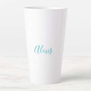 Naam kalligrafie script gewoon eenvoudig wit blauw latte mok