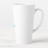 Naam kalligrafie script gewoon eenvoudig wit blauw latte mok (Rechts)