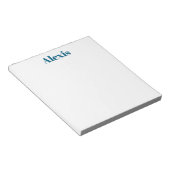 Naam kalligrafie script gewoon eenvoudig wit blauw notitieblok (Schuin)