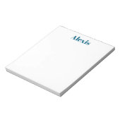 Naam kalligrafie script gewoon eenvoudig wit blauw notitieblok (Linkerzijde)