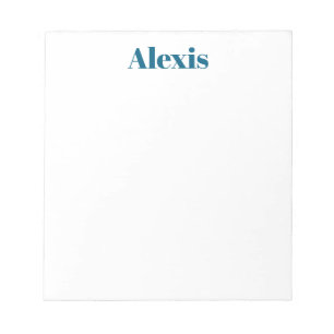 Naam kalligrafie script gewoon eenvoudig wit blauw notitieblok