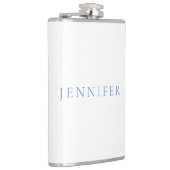 Naam Kalligrafie Script Plain Simple White Blue Heupfles (Rechts)