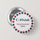 Naam kandidaat Verkiezingscampagne Ronde Button 5,7 Cm (Voorkant /achterkant)