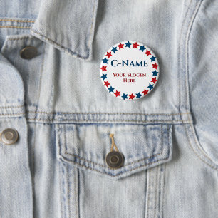 Naam kandidaat Verkiezingscampagne Ronde Button 5,7 Cm