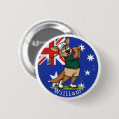 Naam kangoeroe Golfer Ronde Button 5,7 Cm (Voorkant /achterkant)