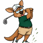 Naam kangoeroe Golfer Ronde Button 5,7 Cm