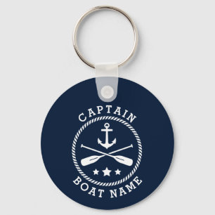 Naam kapitein Anchor Oars Naam Foto terug Sleutelhanger