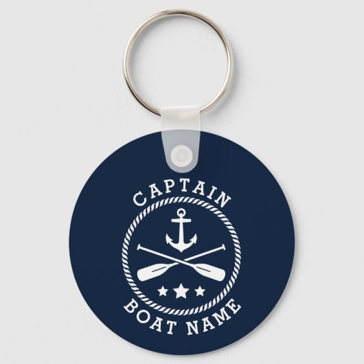 Naam kapitein Anchor Oars Naam Sleutelhanger (Voorkant)