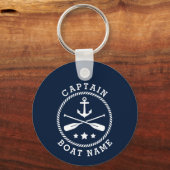 Naam kapitein Anchor Oars Naam Sleutelhanger (Voorkant)