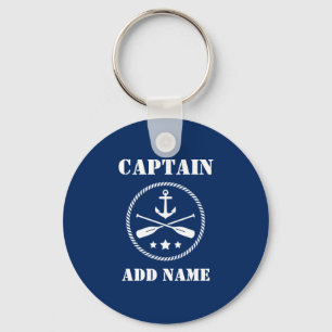 Naam kapitein Anchor & Ors kapitein Navy Blue Sleutelhanger