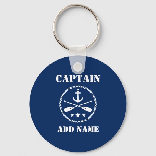 Naam kapitein Anchor & Ors kapitein Navy Blue Sleutelhanger (Voorkant)
