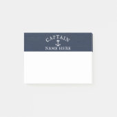 Naam kapitein boot Nautical Anchor Navy Blue Post-it® Notes (Voorkant)