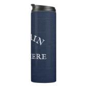 Naam kapitein boot Nautical Anchor Navy Blue Thermosbeker (Geroteerd rechts)