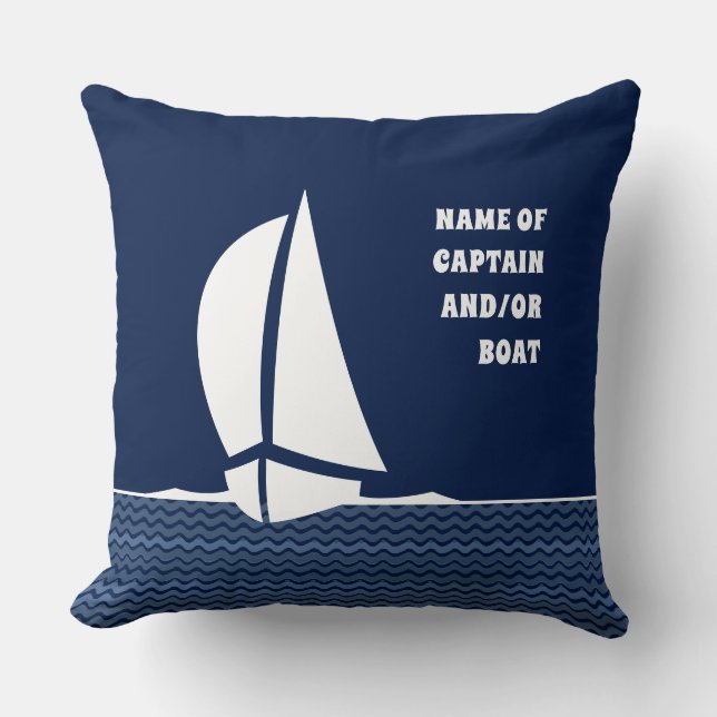 Naam kapitein en/of boot (aanpasbaar) kussen (Voorkant)