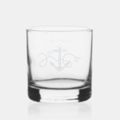 Naam kapitein nautische anker whisky glas (Achterkant)