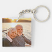 Naam kapitein Seahorse Boat Anchor Foto Terug Blau Sleutelhanger (Achterkant)