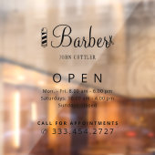 Naam kapperzaak openingstijden sticker (Vel 2)
