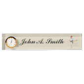  naam Karate Kicking Black Belt Naambordje (Voorkant)