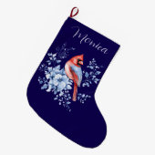 Naam kardinaal Redbird Chinoiserie Grote Kerstsok (Voorkant (Hangend))