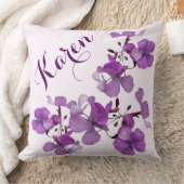 naam Karen paarse bloemenboho Kussen (Deken)