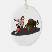 NAAM: Kast en Bull 1-No-Text Keramisch Ornament (Rechts)