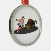 NAAM: Kast en Bull 1-No-Text Metalen Ornament (Rechts)