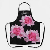 naam Kate  roze roos bloemenplezier Schort (Voorkant)