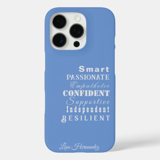  naam, Kenmerken Wit op Blauw Case-Mate iPhone Case (Achterkant)