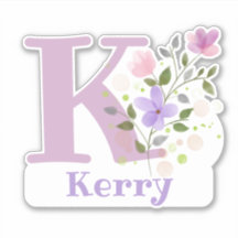 Naam Kerry plus Initiaal met Bloemendesign