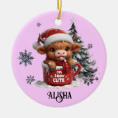 Naam Kerst Ornament Ik ben sneeuwschattig Highland (Voorkant)