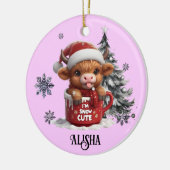 Naam Kerst Ornament Ik ben sneeuwschattig Highland (Links)