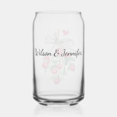 Naam, Kerst Waterverf Mistletoe & Bessen 16oz Blikvorm Glas (Achterkant)